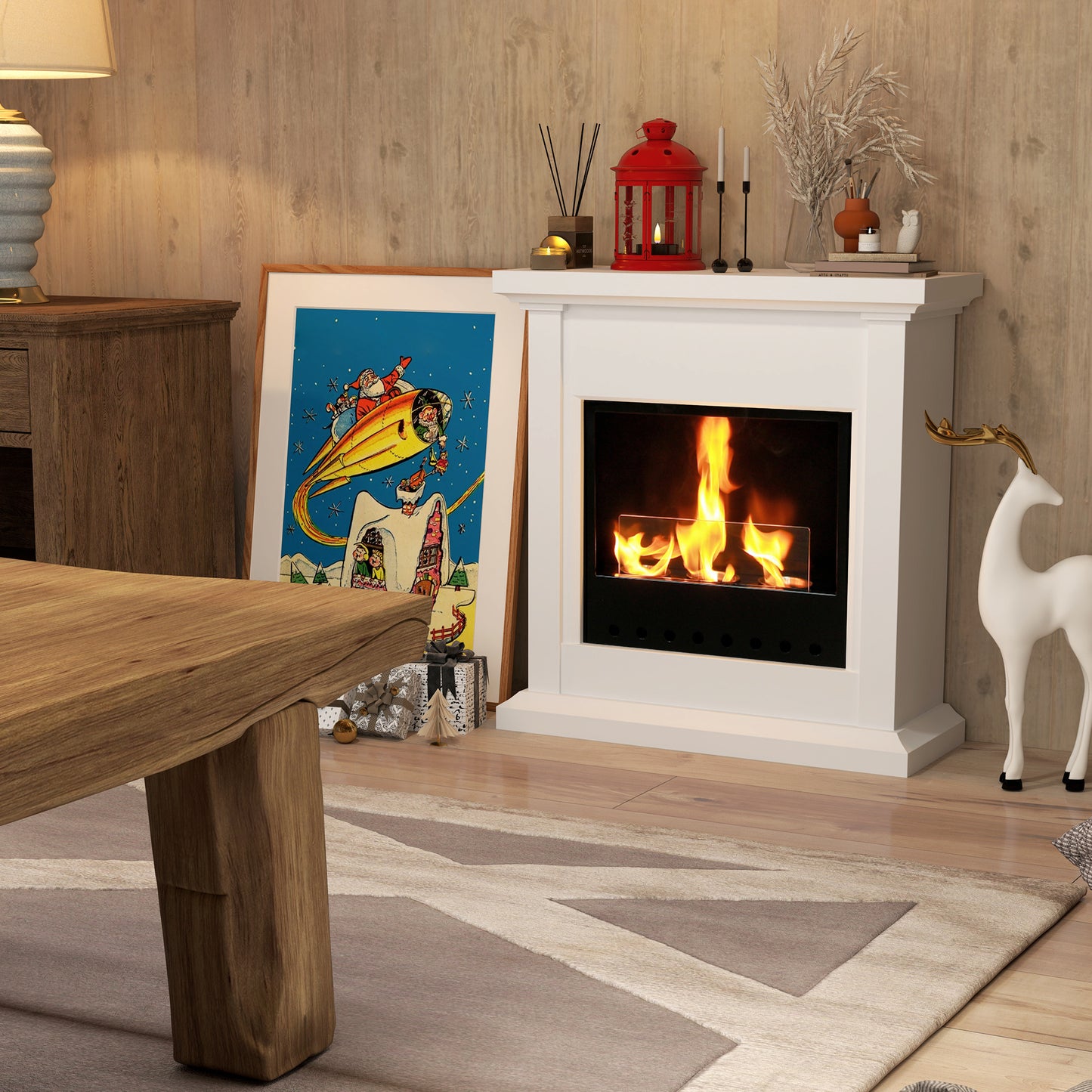 Bio Openhaard – Bio Ethanol Haard – Bio Ethanol Kachel – Sfeerhaard – Vrijstaande Haard – 63,5x24x66 cm – 3 Uur Brandduur – Hittebestendig Glas