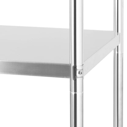 RVS Opbergkast – Roestvrijstalen Rek – Stalen Stelling – Metaal Kast – Opbergplank – 4 Planken – 200 kg Draagkracht – 80x60x180 cm