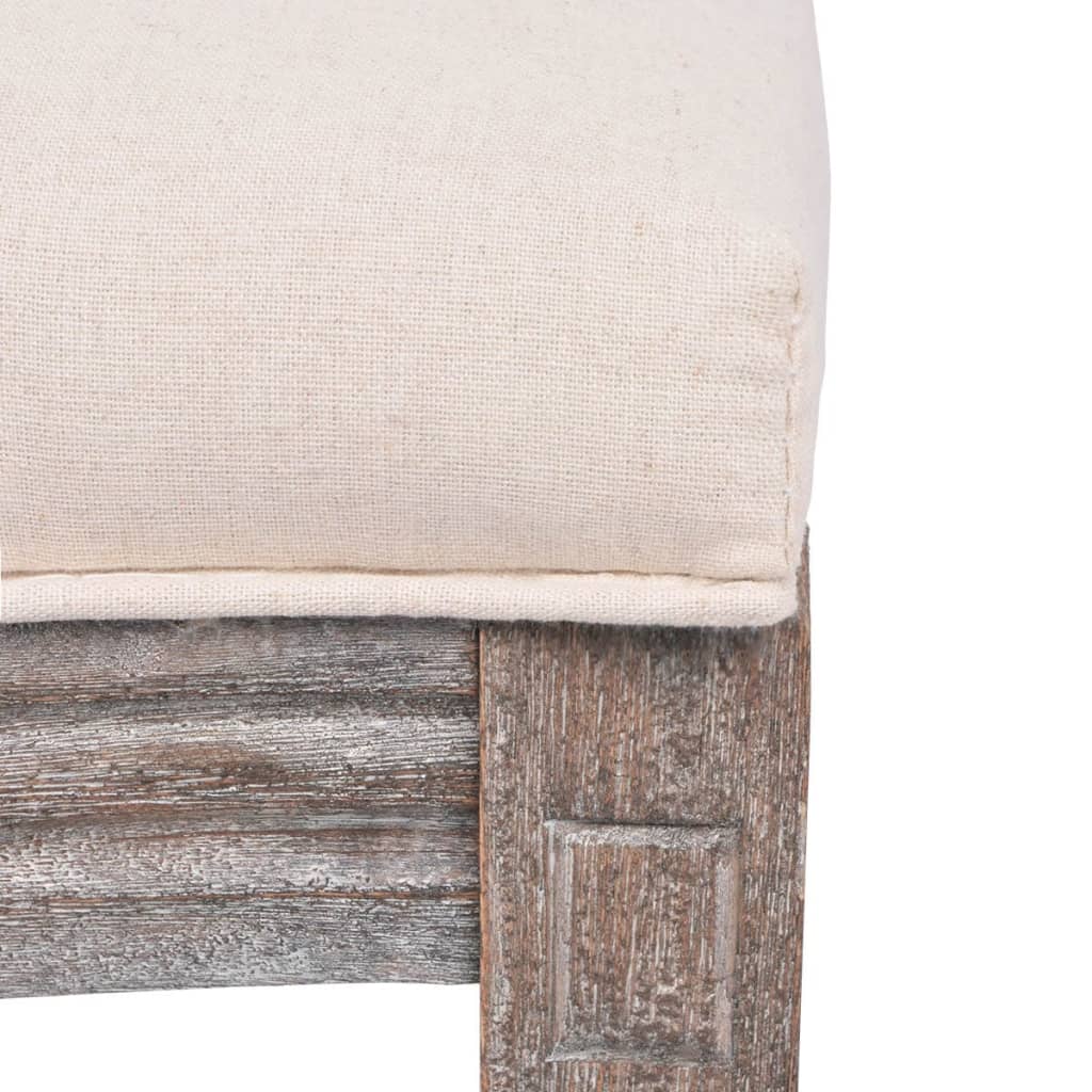 Eetkamerstoelen – Stoelen – Kuipstoelen – Linnen Stoelen – Rattan Stoelen – Set van 2 – Comfortabele Foamvulling – Stevig Houten Frame Crème