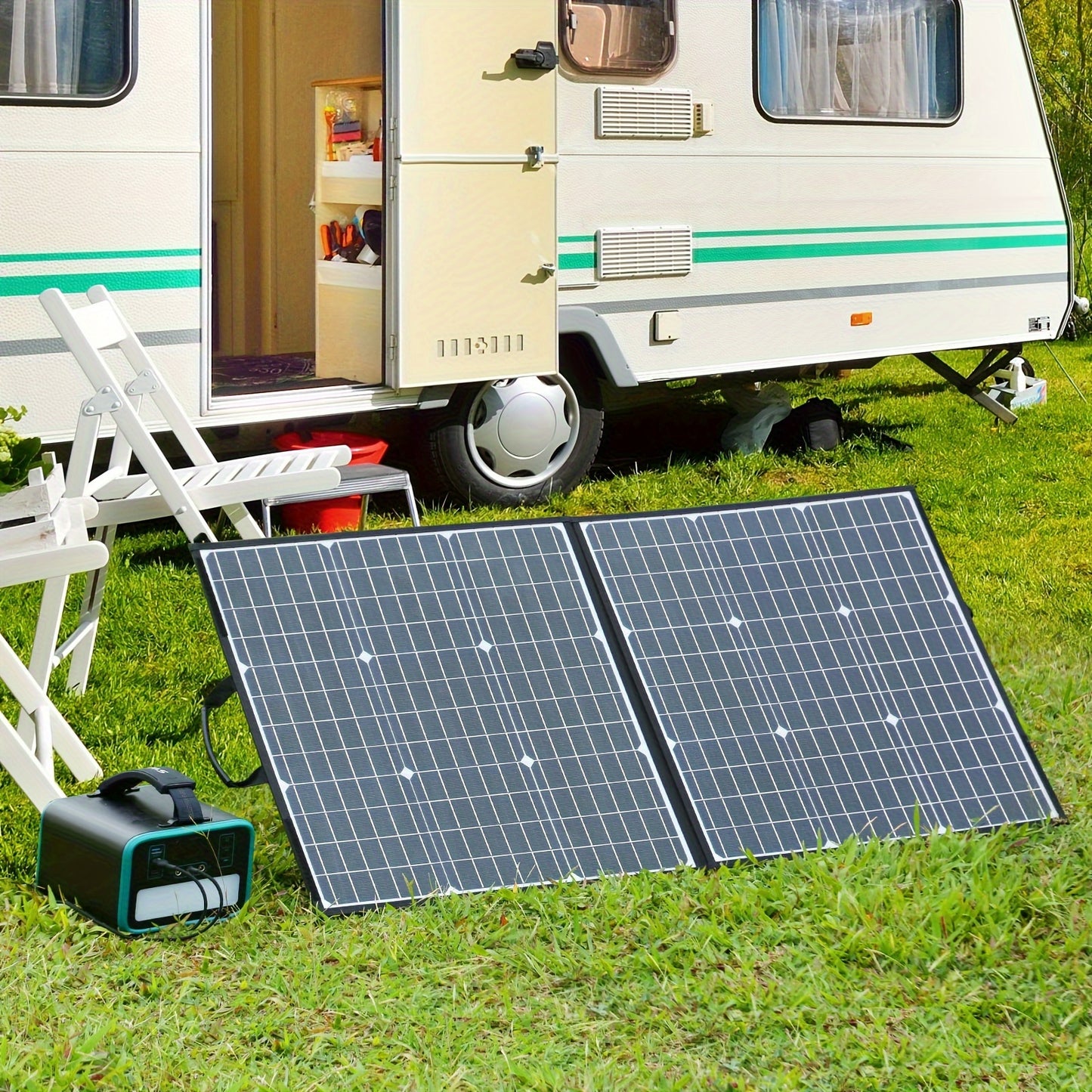 Zonnepaneel – Solarpaneel – Solar Charger – Opvouwbaar Paneel – Solar Panel – 100W Vermogen – Hoog Rendement 23% – Draagbaar Met USB-C PD 60W