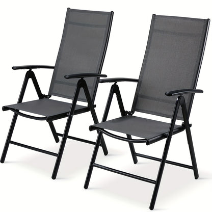 Tuinstoelen – Balkonstoel – Campingstoel – Tuinstoel – Verstelbare Stoel – Aluminium Frame – 7-Standen Rugleuning – Inklapbaar – Max. 120 kg Belastbaar