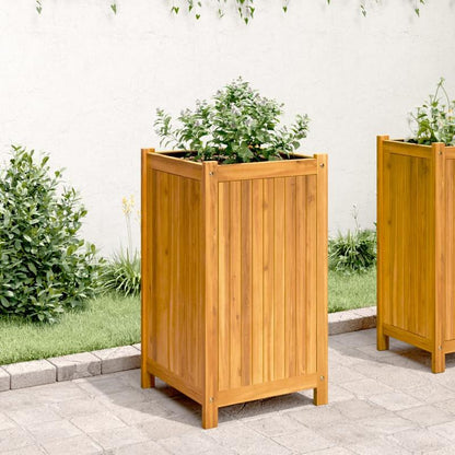Bloemrek – Plantenstandaard – Bloemenstandaard – Plantenrek – Bloemhouder – Acaciahouten Afdekking – Compact Formaat 42x42x75 cm