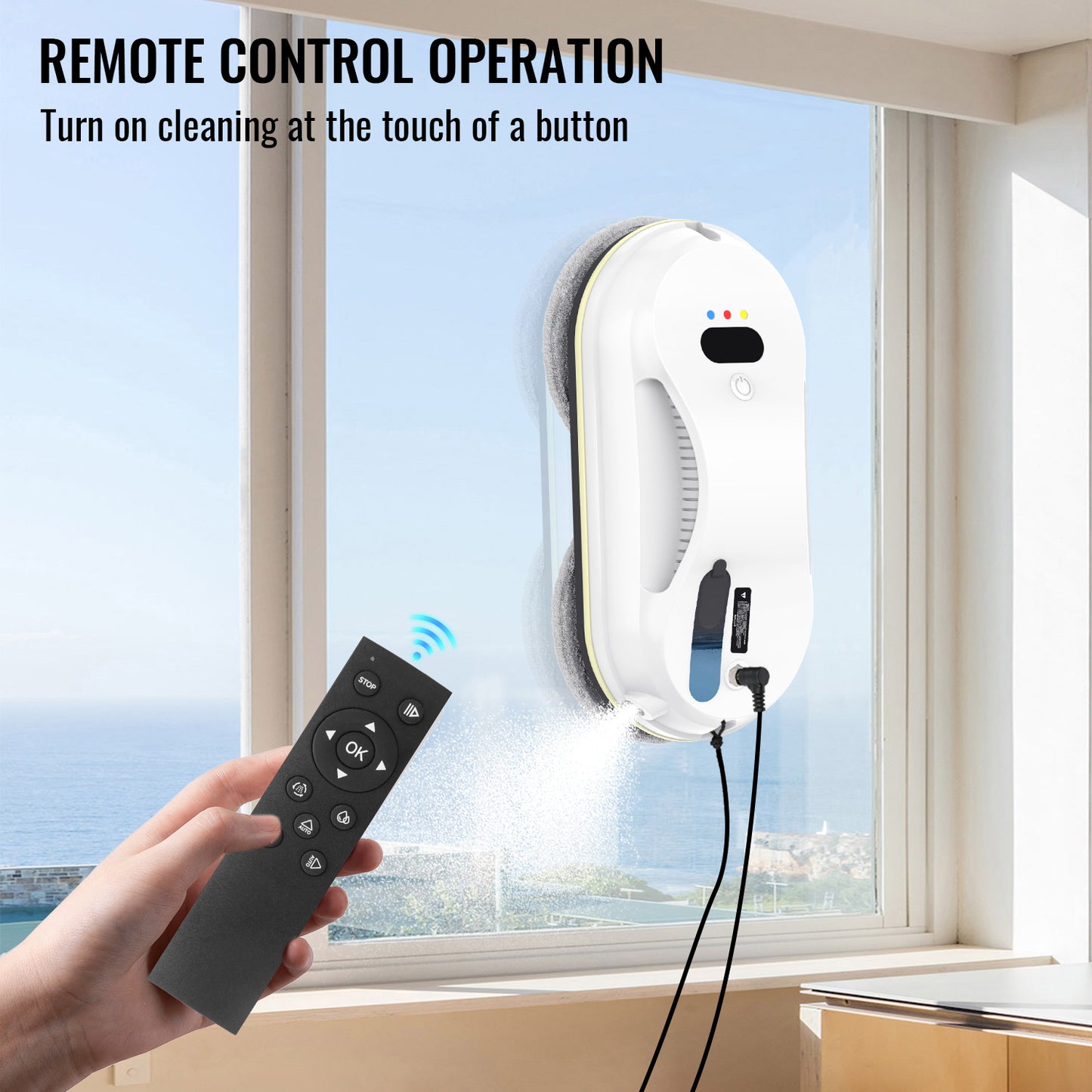 Household Window Automatic Water Spray Cleaning Robot Vacuum Cleaner Remote Control Electric Window Wiper Household Glass Wiper