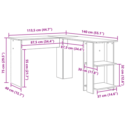 Hoekbureau – Bureau – Computerbureau – Werktafel – Wit – Ruim Werkblad – Duurzaam Gefineerd Hout