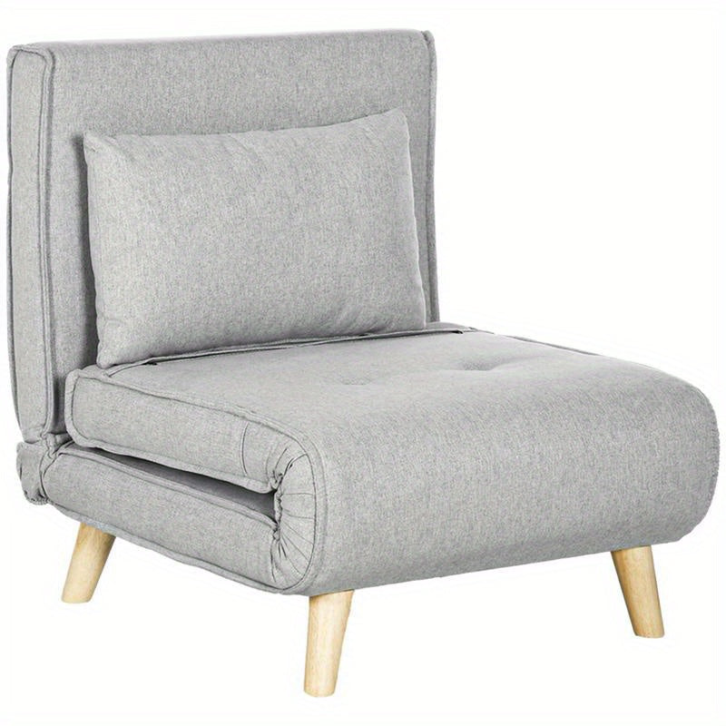 6-Position Adjustable Recliner Chair with Ergonomic Design - Heavy Duty 150kg Weight Capacity, Plush Cushioning & Sturdy Hardwood-Like Frame, Modern Grey Fabric Upholstery - Multifunctional Lounge Chair for Living Room, Bedro