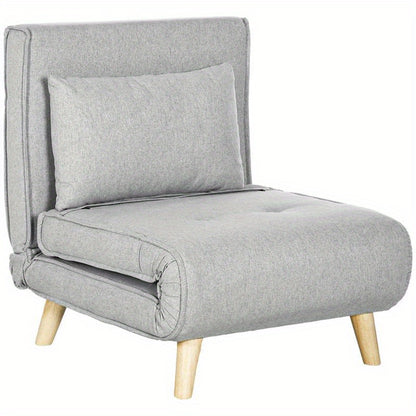 6-Position Adjustable Recliner Chair with Ergonomic Design - Heavy Duty 150kg Weight Capacity, Plush Cushioning & Sturdy Hardwood-Like Frame, Modern Grey Fabric Upholstery - Multifunctional Lounge Chair for Living Room, Bedro