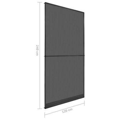 Hor – Deurhor – Insectenhor – Horrengaas – Hordeur – Antraciet Kleur – 120x240 Cm – Metaal Frame