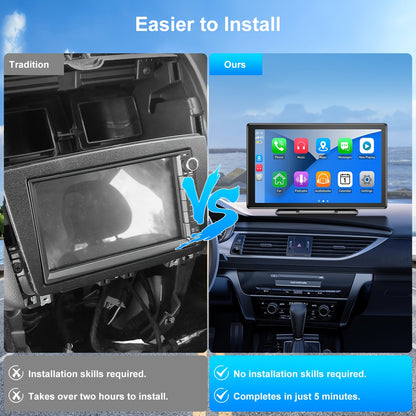 Draagbare Car Player – Autoradio – Multimedia Systeem – Navigatie – Infotainment – 9 Inch IPS+ 2.5D Touchscreen – Wireless CarPlay & Android Auto – Dual Lens Camera 2.5K Voor & 1080p Achter