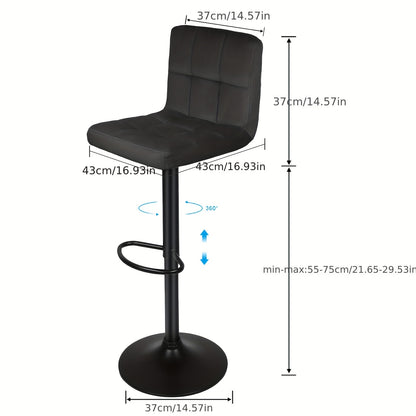 2pcs Heavy-duty Velvet Bar Stools with Footrest, Adjustable Swivel Chairs for 90cm Counters, Counter Height Stools, Kitchen Stools For Counter, Kitchen Counter Stool, Rustic Bar Stools, Velvet Counter Stools, Kitchen Counter