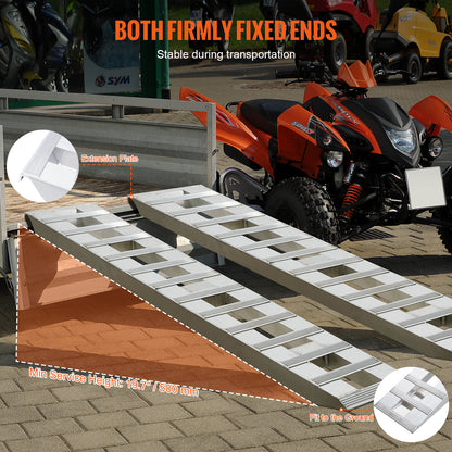 Aluminium Oprijplaten – Laadplaten – Inlaadplaten – Oprijbruggen – Oprijbanden – 2 Stuks – Draagvermogen 2721,6 kg – Antislip Geperforeerd