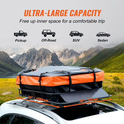 Dakkoffer – Dakdragerbox – Auto Bagagekoffer – Dakkrat – Bagagebak – 130,5 x 91,5 x 12,7 cm – Draagvermogen 90 kg – Waterdichte Tas 15 Cu Ft