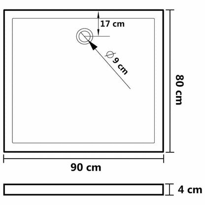 Douchebak – Douchevloer – Douchepan – Natte Ruimte Tray – Doucheplateau – Zwart ABS Kunststof – 80x90 cm – Slijtvaste Moderne Afwerking