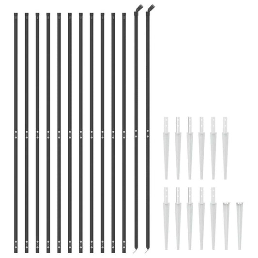 2D Gaas Schutting – Metalen Schutting – Draadscherm – Tuinafscheiding – Erfafscheiding – Antraciet – Stevig en Duurzaam – 1,6 x 25 Meter