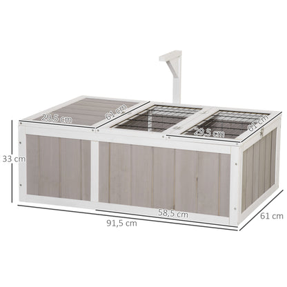 Schildpaddenshuis – Dierenverblijf – Terrarium – Buitenkooi – Houten Kweekbak – Dubbele Leefruimte – 91,5x61x33 cm – Voorkomt Roofdieren