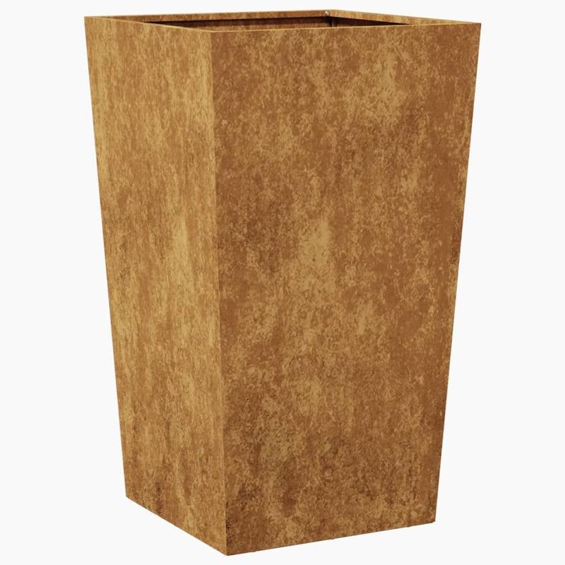 Plantenrek – Plantenstandaard – Bloemenrek – Plantentafel – Plantenzuil – Cortenstaal – Set Van 2 – 45x45x75 cm – Weerbestendig – Duurzaam