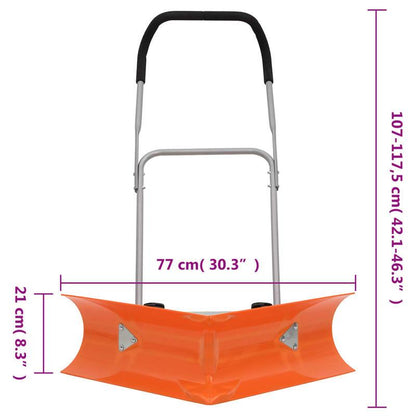 High quality snow shovelDouble Angle Snow Shovel Extendable Handle Orange Steel