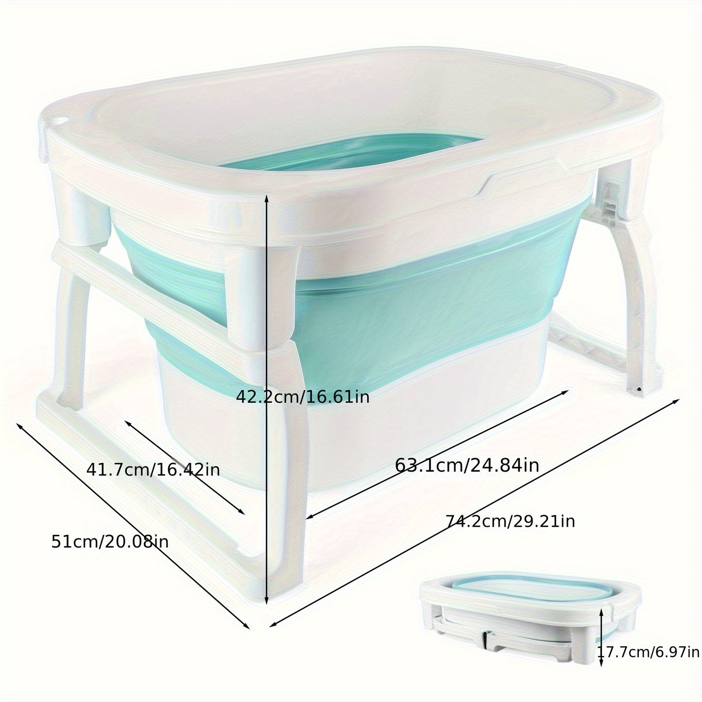 Foldable Dog Bathtub 51x75x43cm | Portable Pet Grooming Tub with Drain Plug, No Assembly Required, Space-Saving Design | Suitable for Home, Travel, Small Spaces