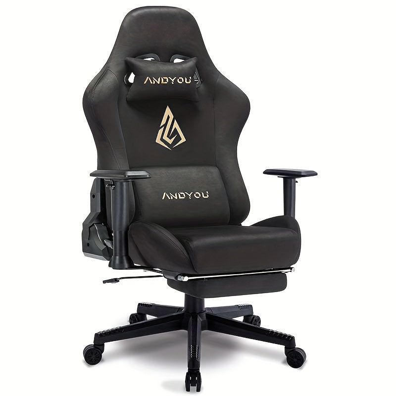 Gamingstoel – Gamestoel – Gaming Chair – Game Stoel – Bureaustoel – Ergonomisch Design – Verstelbare Voetensteun – Kunstleer – Draaiend