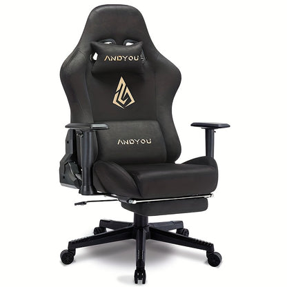 Gamingstoel – Gamestoel – Gaming Chair – Game Stoel – Bureaustoel – Ergonomisch Design – Verstelbare Voetensteun – Kunstleer – Draaiend