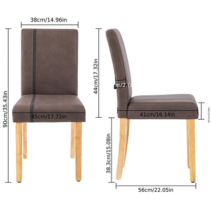 Eetkamerstoelen – Stoelen – Kuipstoelen – Zitmeubels – Zithoeken – Massief Houten Poten – Comfortabel Schuim Zittingen – Hoogte Rugleuning – Donkerbruin