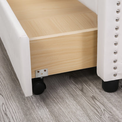 Polsterbett 140x200 cm – Gestoffeerd Bed – Tweepersoonsbed – Slaapbank – Guestbed – Met Metalen Frame – Tufted Hoofdbord – 2 Opberglades – Comfortabel & Stijlvol