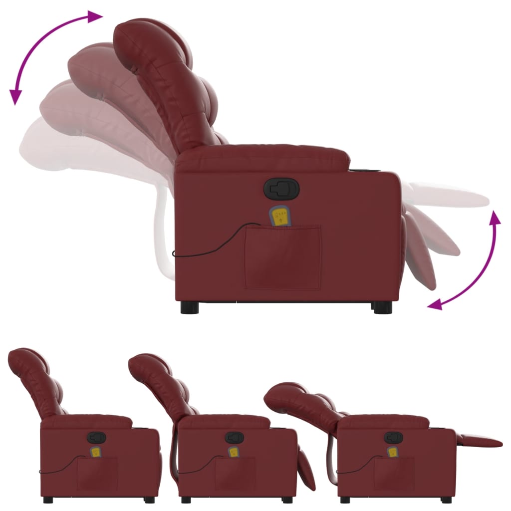 Sta-op Stoel – Verstelbare Relaxfauteuil – Elektrische Sta Op Stoel – Relaxstoel met Trilfunctie – Kunstleer Bekleding – Handmatige Verstelling – Robuust Metaalframe