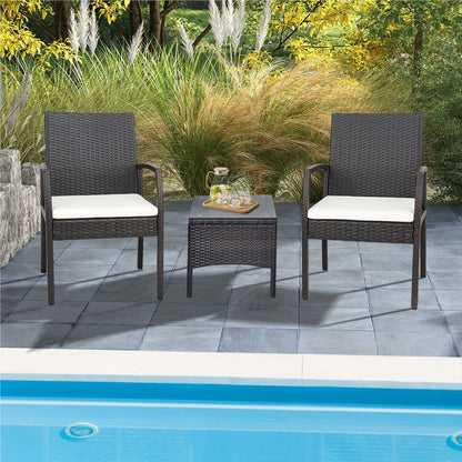 Tuinstoel – Rattan Stoel – Tuinstoelen Set – Balkonstoel – Terrasstoel – Ergonomisch Comfort – Weerbestendig PE-Rattan