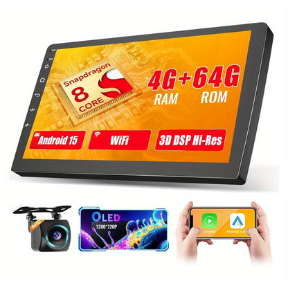 Autoradio – 2DIN Multimediaspeler – Car Radio – Android Autoradio – Auto Entertainment – 10,1 Inch HD Scherm – Qualcomm Snapdragon Chip – Draadloos CarPlay & Android Auto