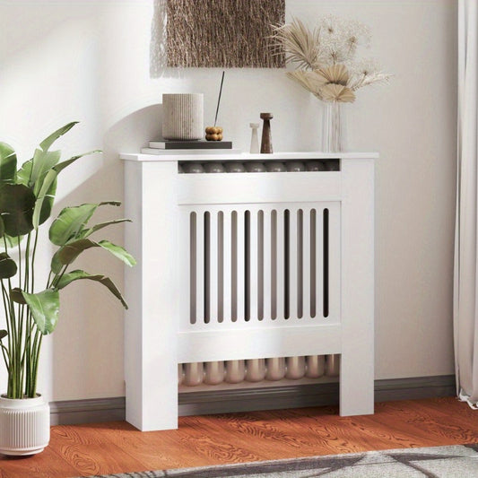 Verwarmingkap – Radiatorombouw – Kachelafdekking – Verwarmingsbehuizing – Verwarmingspaneel – Wit Horizontaal Design – 78x19x81 cm – Zonder Elektriciteit