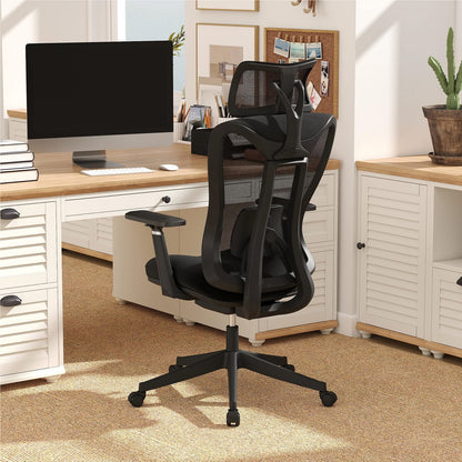Ergonomische Bureaustoel – Bureaustoel – Office Chair – Werkstoel – Computestoel – Verstelbare Lendensteun – Verstelbare Hoofdsteun en 3D Armleuningen