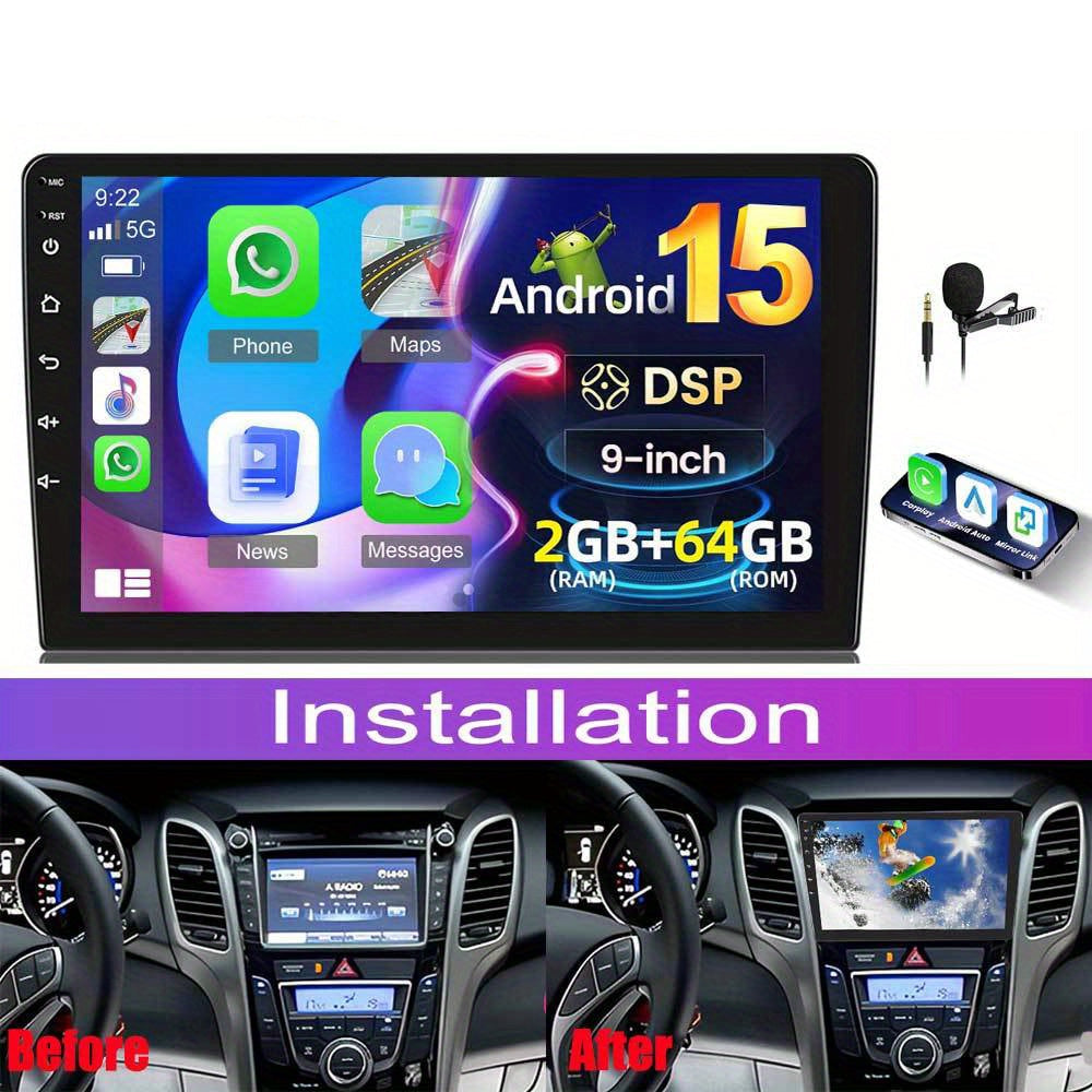 Android Autoradio – Auto Stereo – Multimedia Speler – Navigatie Systeem – DAB Radio – 9 Inch HD IPS Touchscreen – Android 15.0 Met Draadloze CarPlay & AHD Achteruitrijcamera