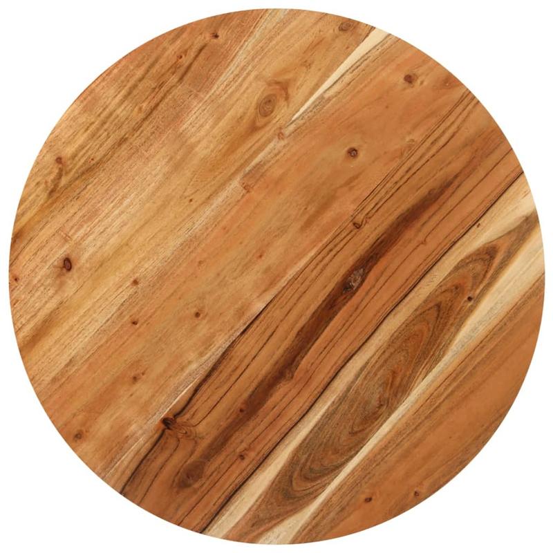 Solid Acacia Wood Modern Round Dining Table - Extra Large 70x75cm (27.5"x29.5") Indoor/Outdoor Bistro-Style Table with Sturdy Legs, Durable & Easy-Clean Surface, Natural Wood Grain for Kitchen, Cafe, Restaurant, Home - Versat