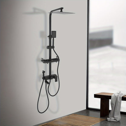 Doucheset – Douchekraan – Regendouche – Handdouche – Glijstang – Thermostatisch – Koperen Kern – Verstelbare Hoogte 73-116 cm