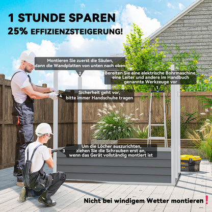 Tuinberging – Tuinschuur – Opbergkast – Buitenberging – Metaalberging – Lichtgrijs – Gegalvaniseerd Staal – Vergrendelbare Deur – Eenvoudige Montage – 142 x 184 x 165/181 cm