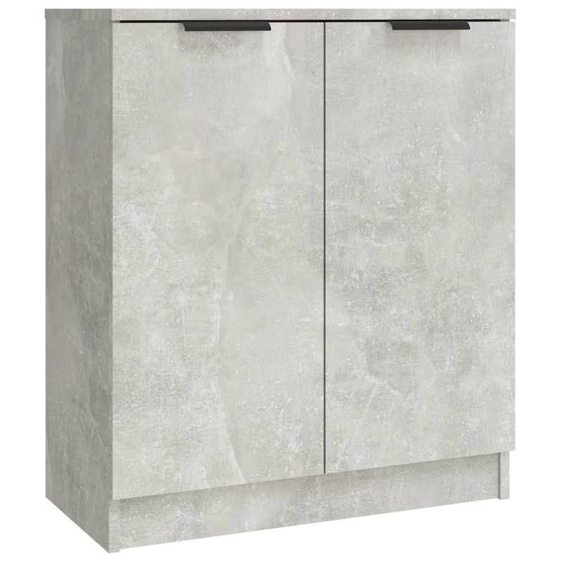 Dressoir – Opbergkast – Ladekast – Commode – Buffetkast – Set van 3 – Massief Bewerkte Hout – Betongrijze Kleur