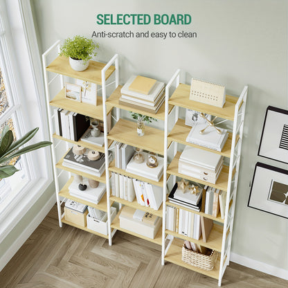 Boekenkast – Staande Plank – Wandrek – Boekenplank – Opbergkast – 17 Planken – Verstelbare Hoogte – 24x152x186 cm – Draagvermogen 340 kg - Witte Eikenkleur