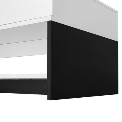 Salontafel – Koffietafel – Woonkamertafel – Bijzettafel – Tafel – Zwart-Wit Design – Hoogglans Tafelblad – Compact 100x48x40 cm