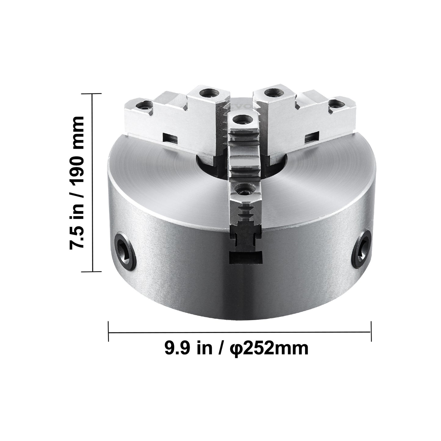 Draaibankklauw – Toerbankklauw – Bankijzerklauw – Klauwplaat – Zelfcentrerende 3-Klauw Draaibankplaat – 10 Inch Diameter – HT300 Gietijzer – Klembereik 6-250 mm