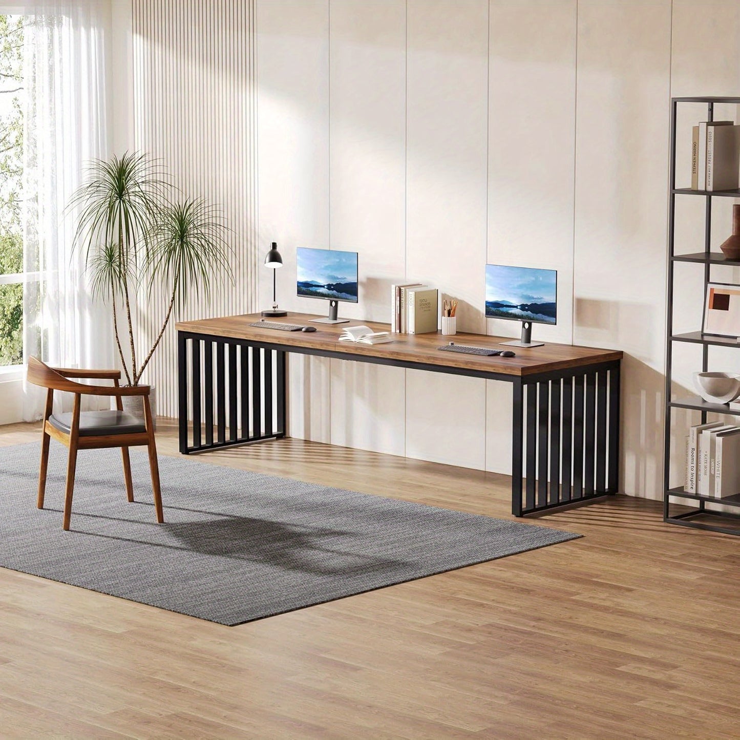Computertafel – Bureau – Werkplek – Bureaumeubel – Thuiswerkplek – 180 cm Extra Ruim – Robuust Gepoedercoat Stalen Frame – Dik MDF Tafelblad