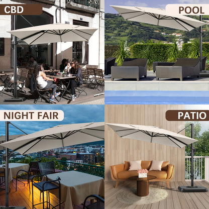 Parasol 3x3 Meter – Tuinparasol – Terrasparasol – Buitenscherm – Zonnescherm – Diepblauw – Verstelbare Hoogte – UV-Bescherming Met Mesh Panelen