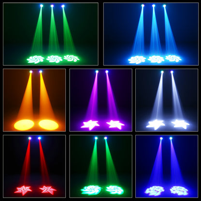 2-pack 150W LED Moving Head Stage Light – DJ Verlichting – Podiumlamp – Disco Licht – Partyverlichting – DMX512 Besturing – 7+1 Gobo Projectoren – Stroboscoopfunctie