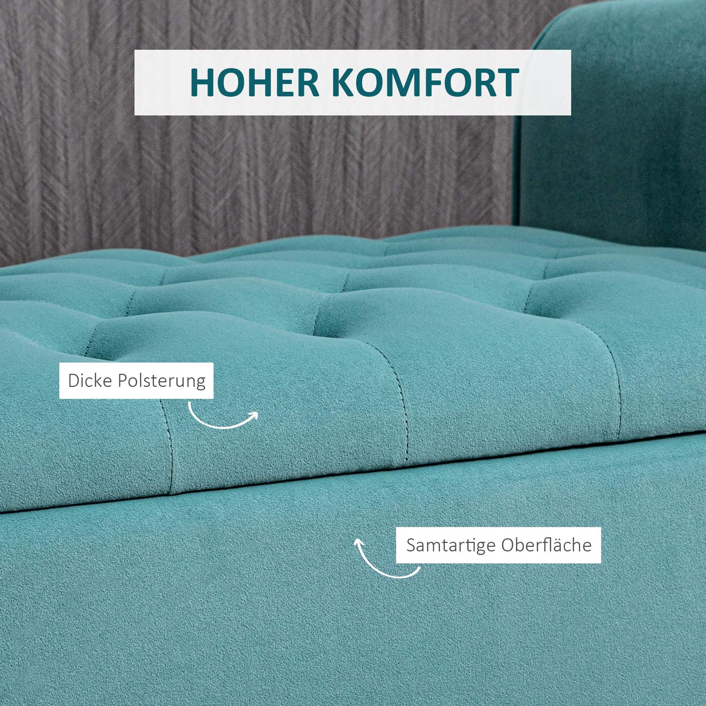 Bankje – Zitbank – Opbergbank – Halbank – Vintage Design – Fluweelachtige Afwerking – Groene Kleur – Ruime Opbergruimte