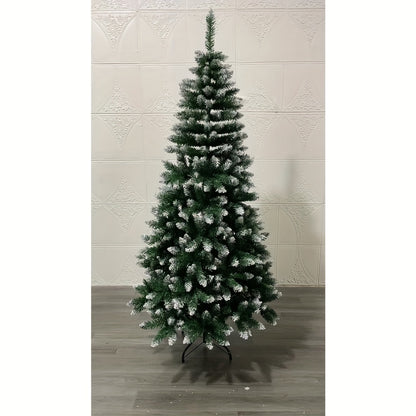 Kerstboom – Kunstkerstboom – Nepboom – Dennenboom – Mini Kerstboom – 120 cm Hoog – Gedeeltelijk Besneeuwd – 220 PVC Takken – Stevige Metalen Standaard