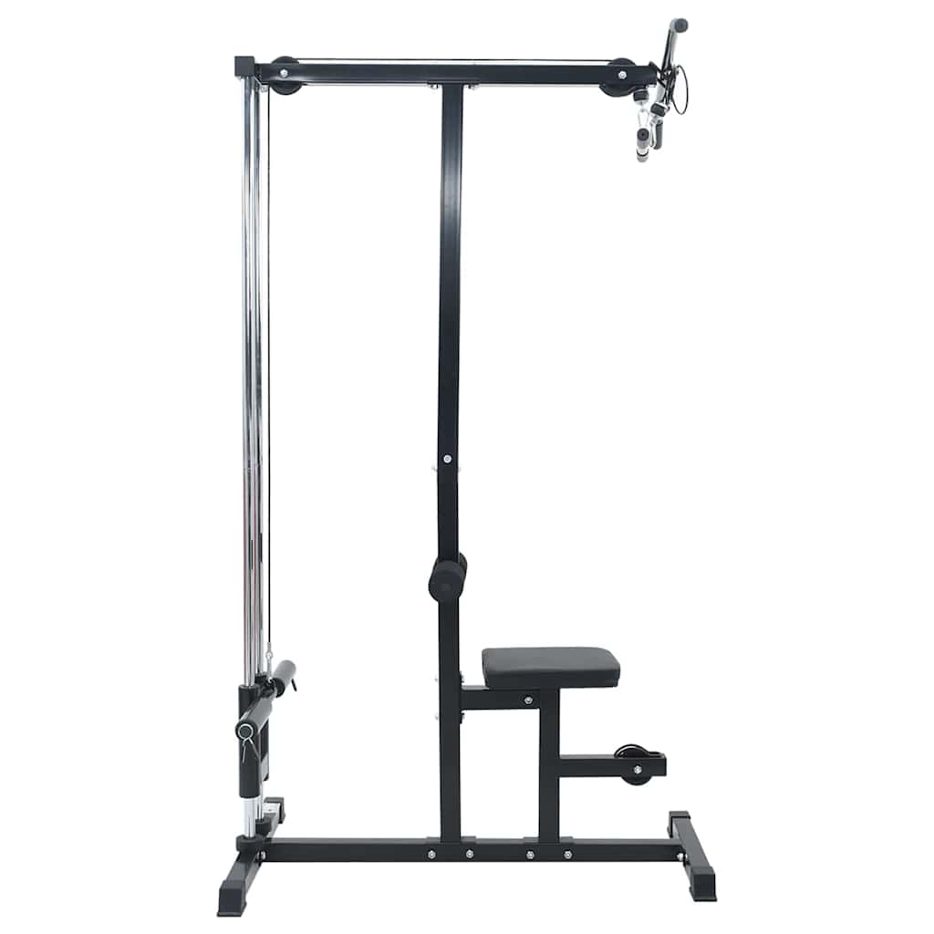 Lat Pulldown Machine – Krachttrainer – Fitnessmachine – Rugtrainer – Home Gym Apparatuur – Zwart – Verstelbare Zitting – Stalen Bouw 80 Kg Belastbaar