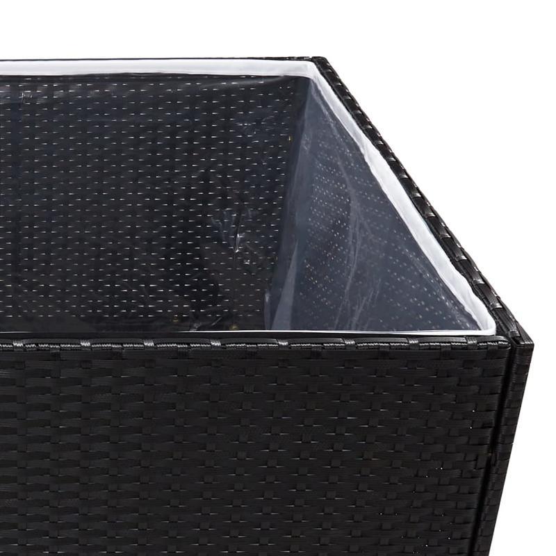 Plantenrek – Plantenstandaard – Bloemenrek – Plantentafel – Plantenhouder – Polyrattan – Weerbestendig – 80x80x80 cm – Zwart