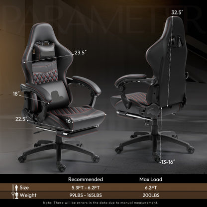 Ergonomische Bureaustoel – Gaming Stoel – Comfortabele Werkstoel – Retro Racingstijl – Verstelbare Zithoogte – 360 Graden Draaifunctie - Wit