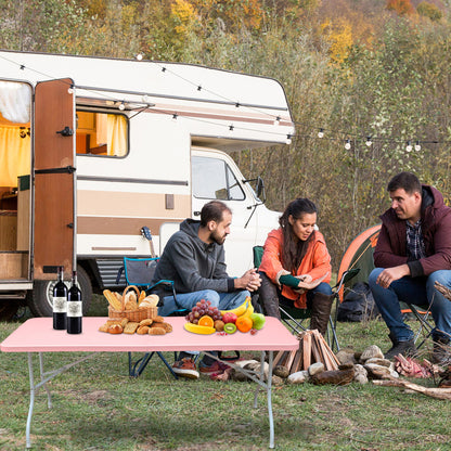 Inklapbare Tafel – Opvouwbare Tafel – Klaptafel – Campingtafel – Picknicktafel – Stevig Metalen Onderstel – Marmeren Kunststof Tafelblad 180 cm