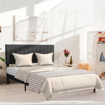 Hoofdbord Slaapkamer – Bedpaneel Wandbekleding – Bedwand Stijlvol – Bed Frame Design – Zwart 160x200 cm – Lichtgewicht Stoffen Bekleding – Metaalframe Max 300kg Belastbaar