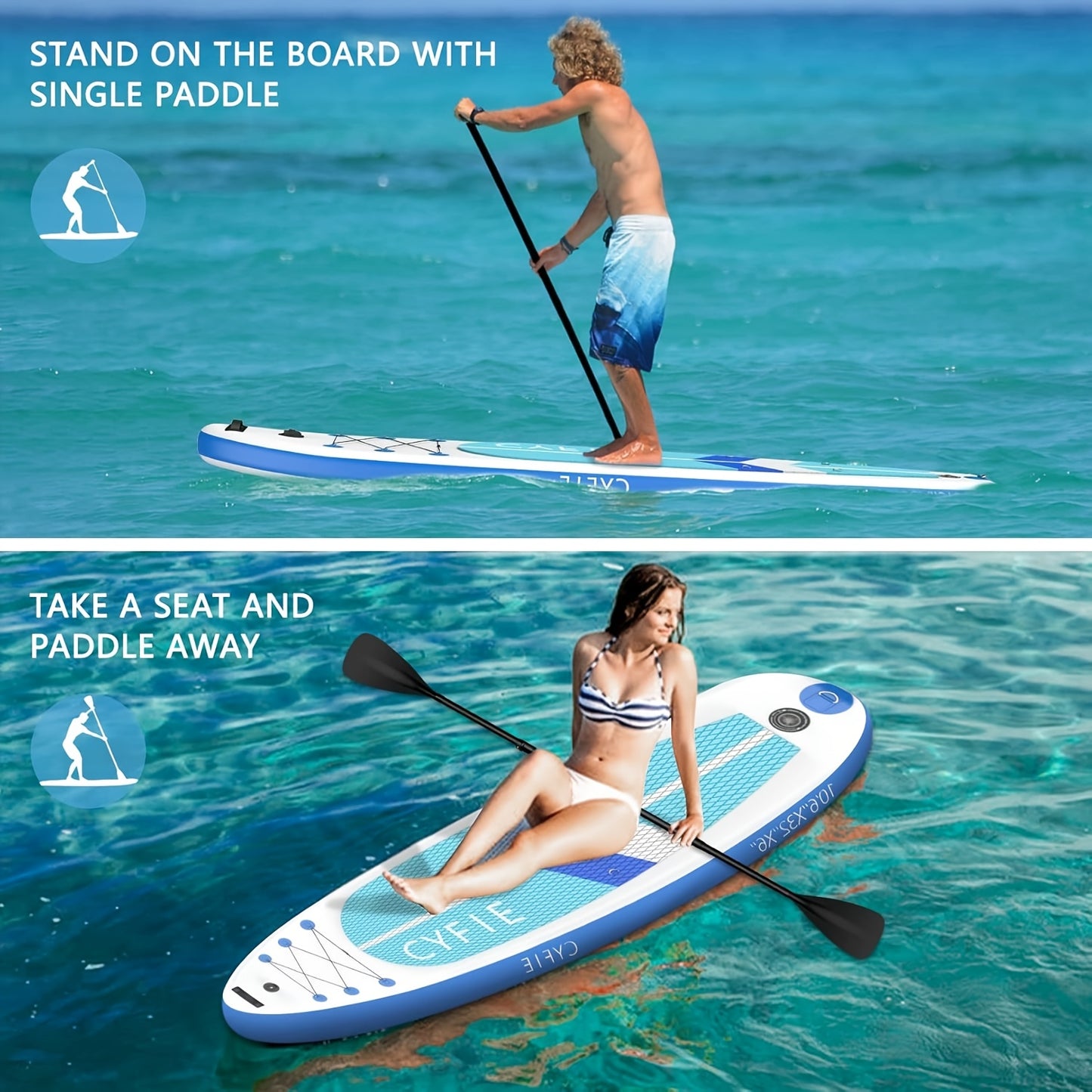 Paddleboard – SUP Board – Stand Up Paddle – Opblaasbaar Board – Surfplank – Superbreed Ontwerp – Slijtvast Rubber – 320x81x15 cm – Max 160 kg