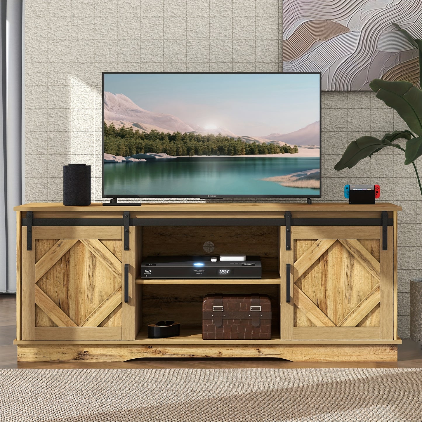 Dressoir – Ladekast – Opbergkast – Buffetkast – Hoekkast – Hardhout Met Rattan Deuren – 2 Lades – Met Metalen Handgrepen
